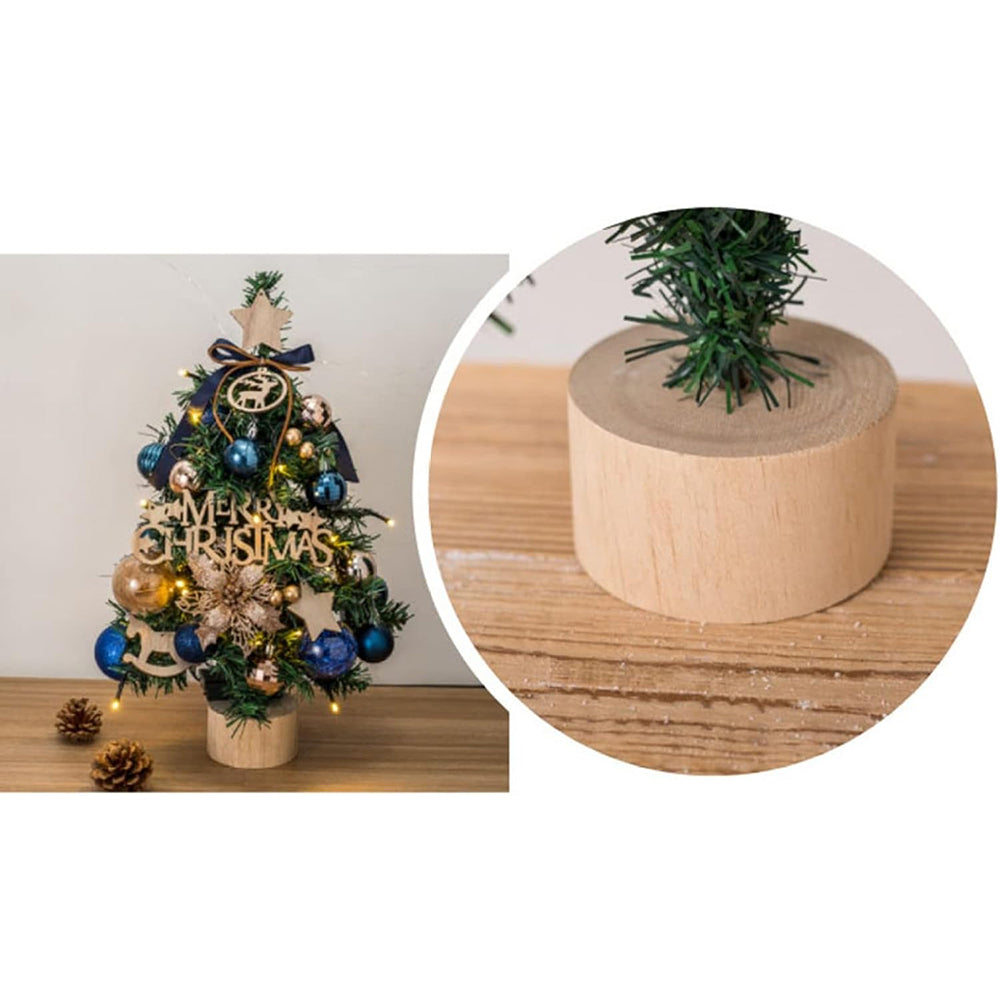 Blue and Gold Mini Christmas Tree with Ball Ornaments (45 cm tall)