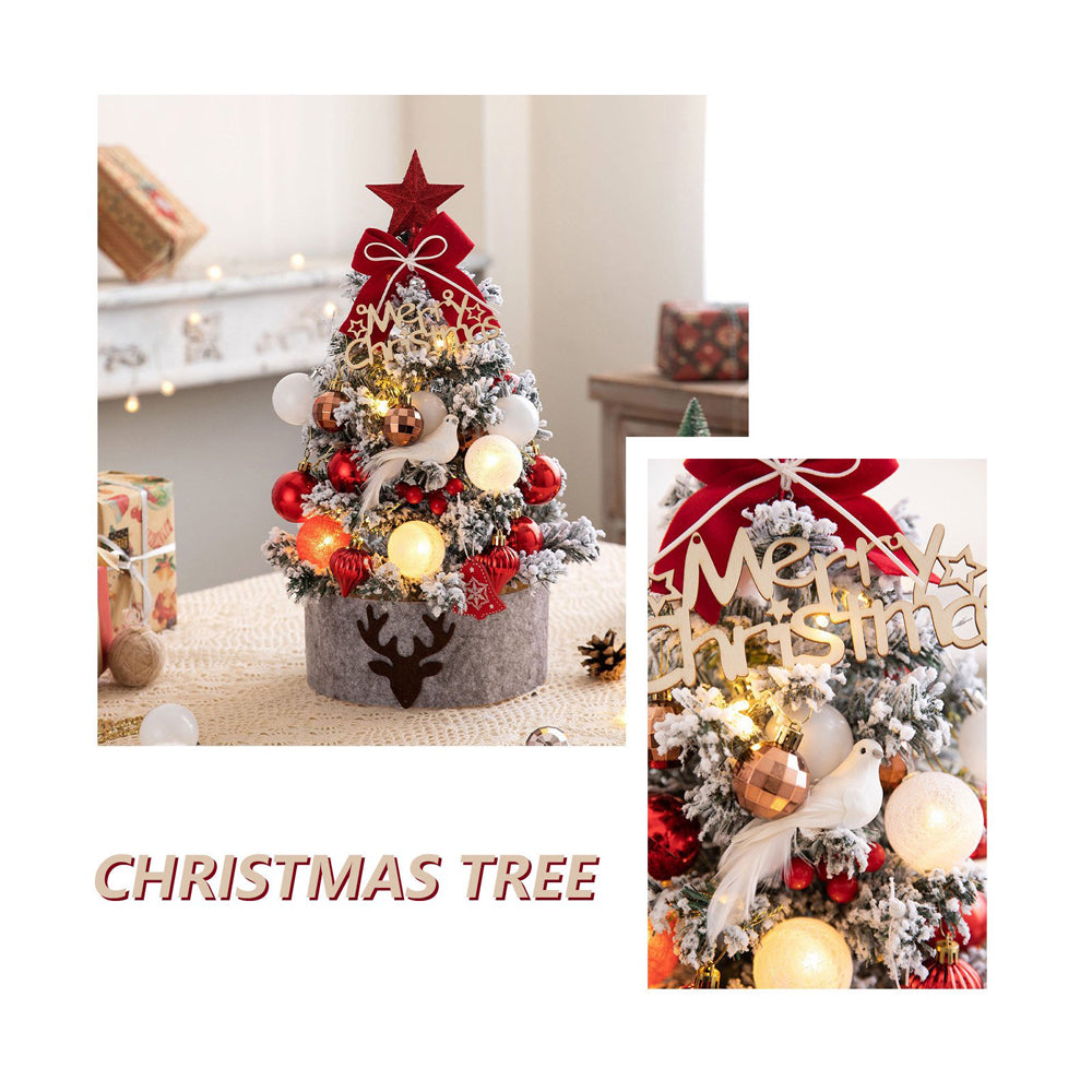 Red and Gold Christmas Tree Set with Balls and Tree Ornaments (60 cm tall)