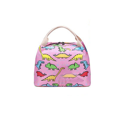 Dino Park  Backpack with Lunch Bag & Stationery Pouch (Pink)