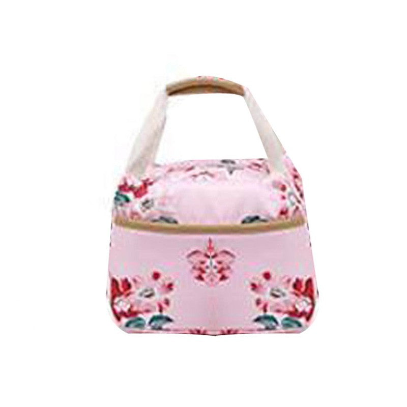 Floral Bunch Backpack with Lunch Bag & Stationery Pouch (Pink)