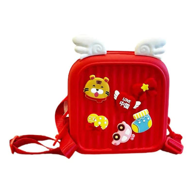 Crimson Red Winged Mini Movable Trinkets Fashion Backpack