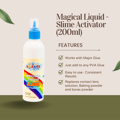 All-in-One Magical Liquid Slime Activator - replaces borax, contact lens solution and baking soda for Slime Making (200ML)