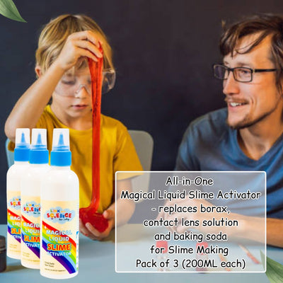 All-in-One Magical Liquid Slime Activator - replaces borax, contact lens solution and baking soda for Slime Making (200ML) - Pack Of 3 (200ML each)