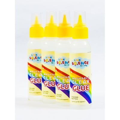 Premium PVA Slime and Craft glue | Smooth and Stretchy Slime | Non-Toxic, Washable and Child Friendly | School Glue | Perfect for Making Slime - Pack of 4 (Clear - 100ml Each)