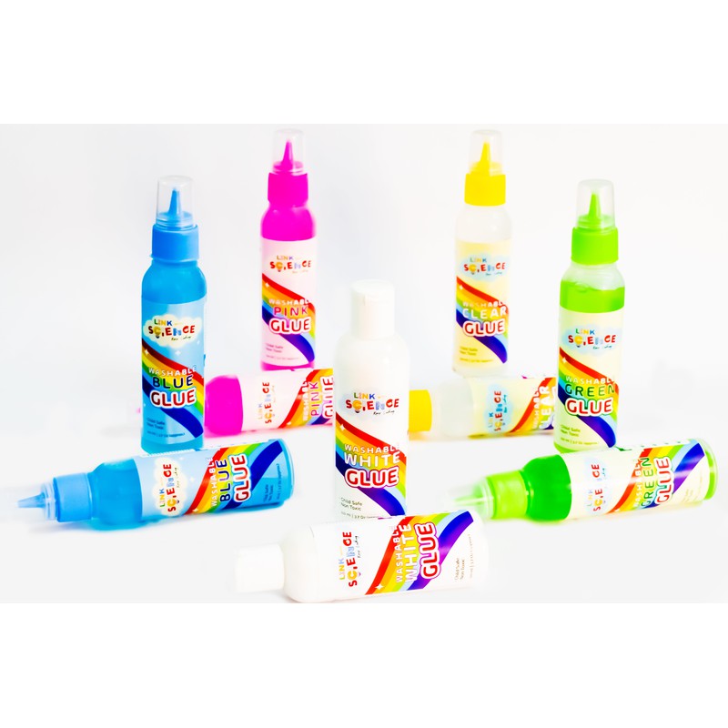 Premium PVA Slime and Craft glue | Smooth and Stretchy Slime | Non-Toxic, Washable and Child Friendly | School Glue | Perfect for Making Slime - Pack of 10 (Multicolor - 100ml Each)