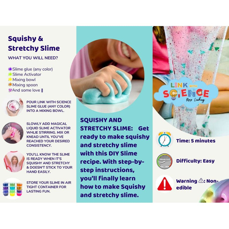 Premium PVA Slime and Craft glue | Smooth and Stretchy Slime | Non-Toxic, Washable and Child Friendly | School Glue | Perfect for Making Slime - Pack of 10 (Multicolor - 100ml Each)