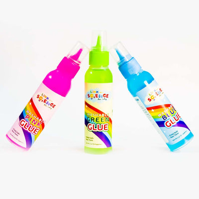 Premium PVA Slime and Craft glue Pack of 3 (Green, Blue, Pink [100ml each] )