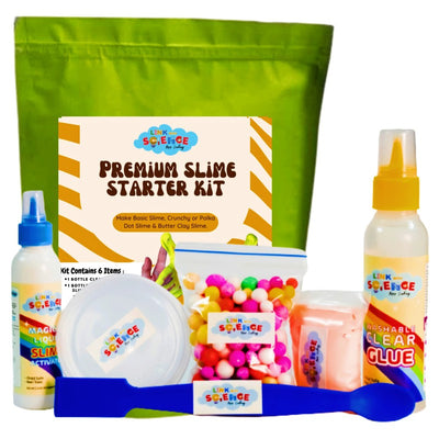 Premium Slime Starter kit | DIY Homemade Slime Making KIT | Putty Toy Kit for Girls Boys Kids | Perfect for making Basic Slime, Crunchy or Polka Dot Slime and Butter Clay Slime (Clear)