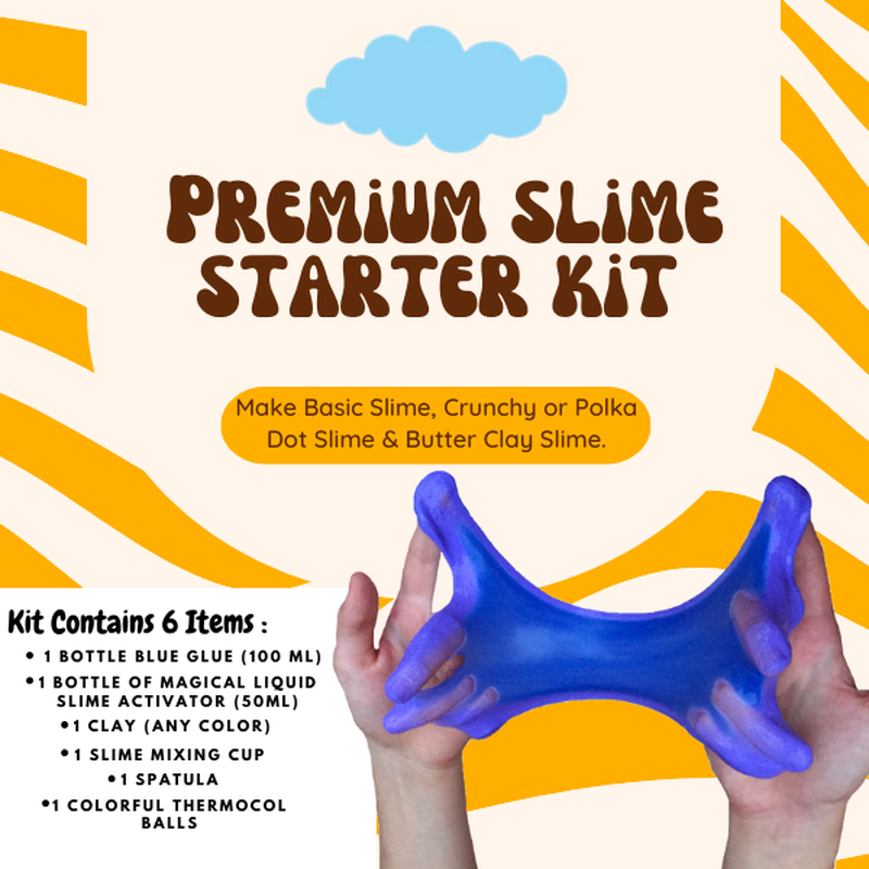 Premium DIY Slime Starter Making Kit (Blue)