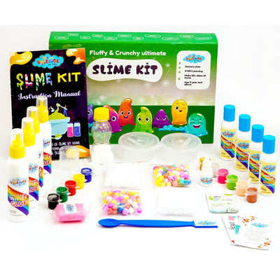 Ultimate DIY Slime Making Kit ((Fluffy & Crunchy - Make 20+ Slime) DIY Slime Factory Kids Toys