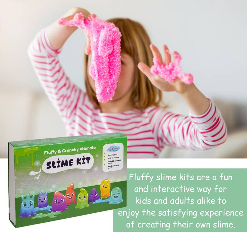 Ultimate DIY Slime Making Kit ((Fluffy & Crunchy - Make 20+ Slime) DIY Slime Factory Kids Toys