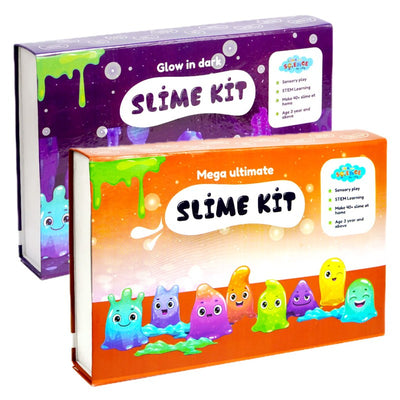 93 Pieces Ultimate DIY Slime Making Kit ( Mega Ultimate, Glow-In-Dark Slime kit - Make 80+ Slime) Combo Pack of 2