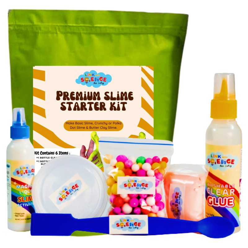 Best Return Gifts for Kids of all ages - Premium DIY Slime Making Supplies Bag (Clear). Birthday Party Stationary Set - Pack of 10