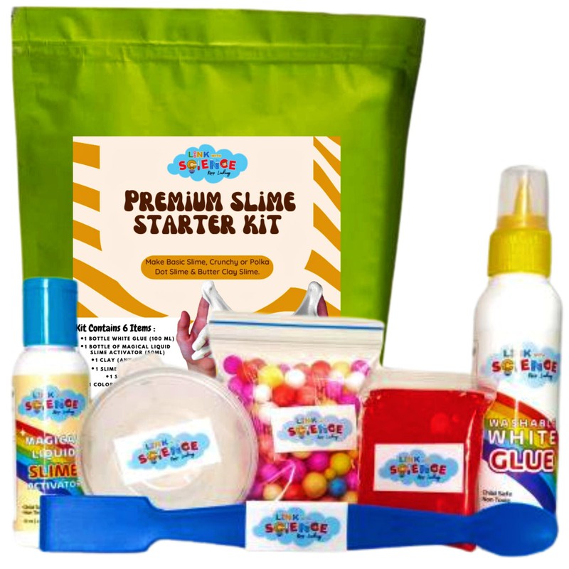 Best Return Gifts for Kids of all ages - Premium DIY Slime Making Supplies Bag (White). Birthday Party Stationary Set - Pack of 10