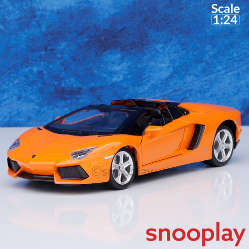 Metal Speed Zone Original Lamborghini Aventador Roaster Licensed Diecast Car with Openable Parts | 1:24 Scale (14 Years till Grown Ups)