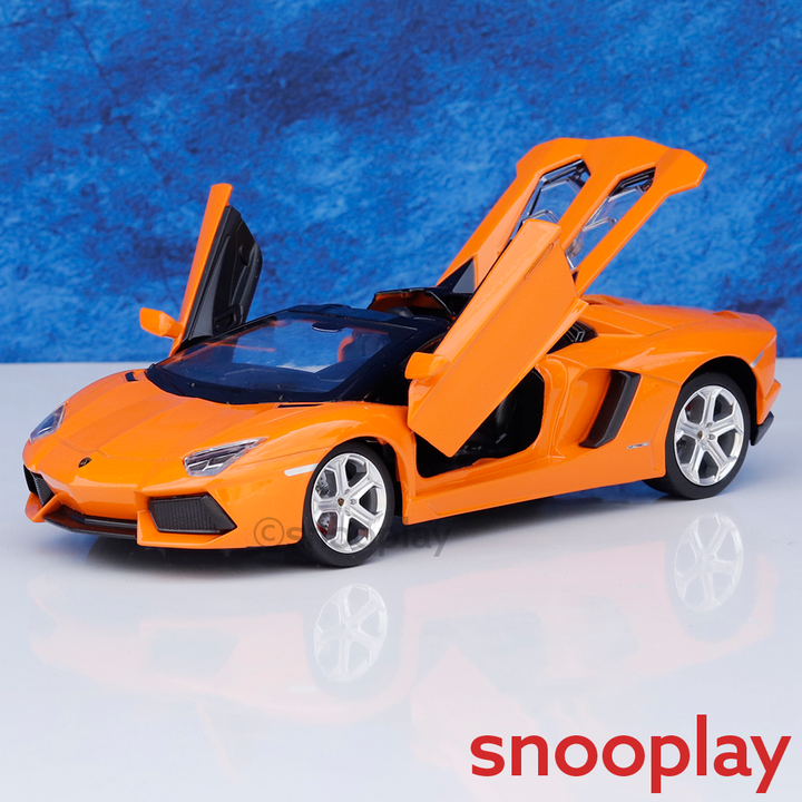Metal Speed Zone Original Lamborghini Aventador Roaster Licensed Diecast Car with Openable Parts | 1:24 Scale (14 Years till Grown Ups)