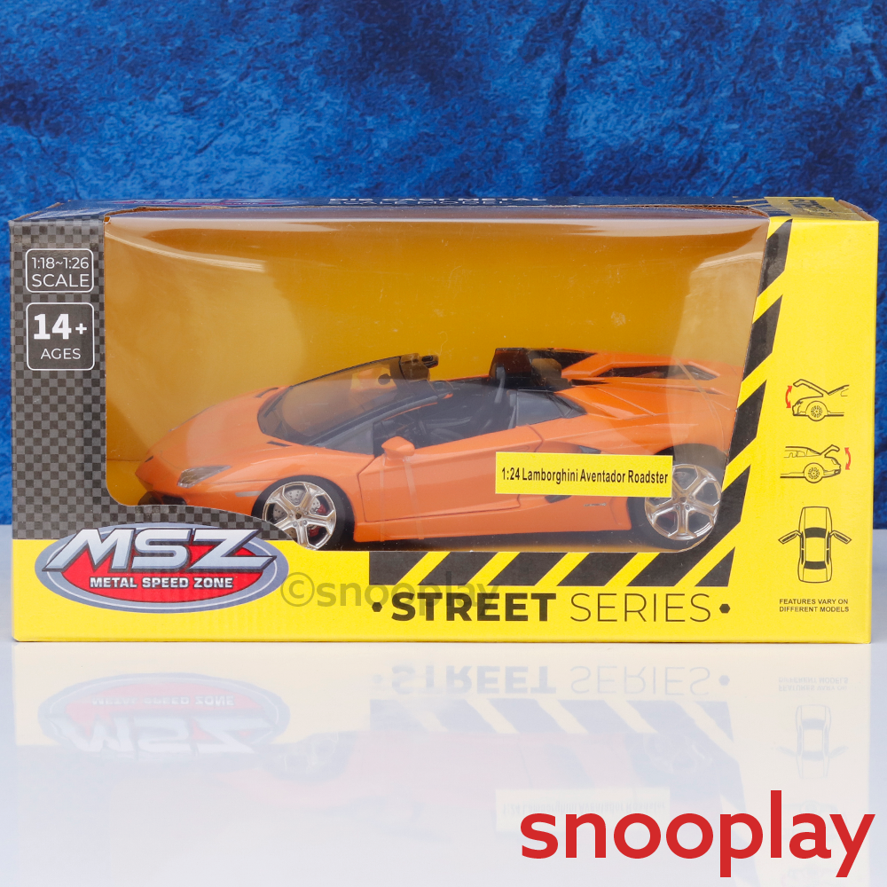 Metal Speed Zone Original Lamborghini Aventador Roaster Licensed Diecast Car with Openable Parts | 1:24 Scale (14 Years till Grown Ups)