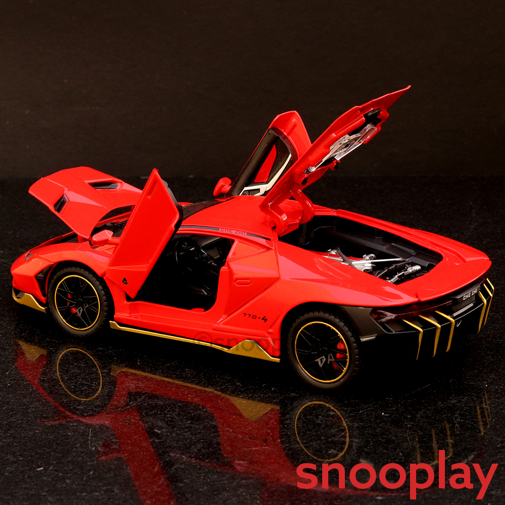 Diecast Resembling Lamborghini LP770 (1:24 Scale) Pull Back Car with Light and Sound