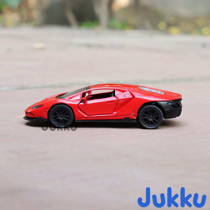 Jukku Resembling Lamborghini Aventador Diecast Car - Pullback, Openable Doors & Bonnet | 1:36 Scale (3 Years till Grown Ups)