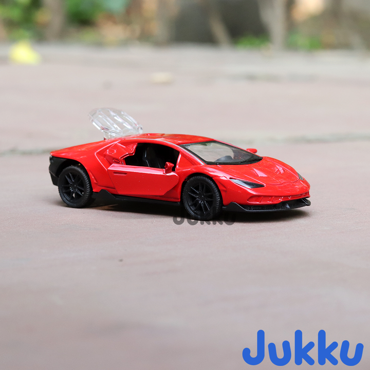 Jukku Resembling Lamborghini Aventador Diecast Car - Pullback, Openable Doors & Bonnet | 1:36 Scale (3 Years till Grown Ups)