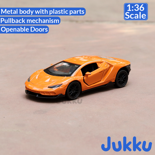 Jukku Resembling Lamborghini Aventador Diecast Car - Pullback, Openable Doors & Bonnet | 1:36 Scale (3 Years till Grown Ups)