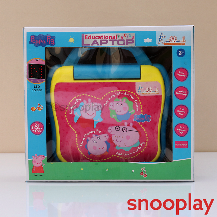 Kriiddaank Original Peppa Pig Educational Laptop Toy - LED Display, Numeric & Alphabet Learning (2-4 Years)
