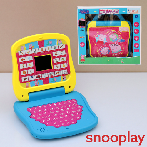 Kriiddaank Original Peppa Pig Educational Laptop Toy - LED Display, Numeric & Alphabet Learning (2-4 Years)