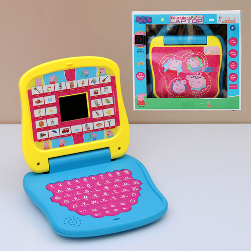 Kriiddaank Original Peppa Pig Educational Laptop Toy - LED Display, Numeric & Alphabet Learning (2-4 Years)