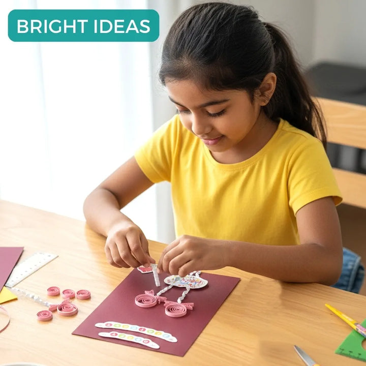 Toykraft Paper Quilling Greeting Card Making Kit | DIY Arts & Crafts Set for Kids