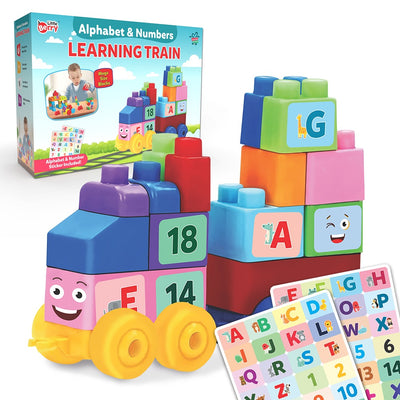 Alphabet & Number Learning Train Blocks Set