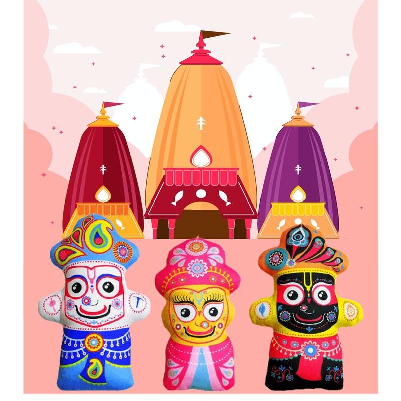 Lord Jagannath, Balarama & Subhadra Plush Dolls  (6 Months - 7 Years)