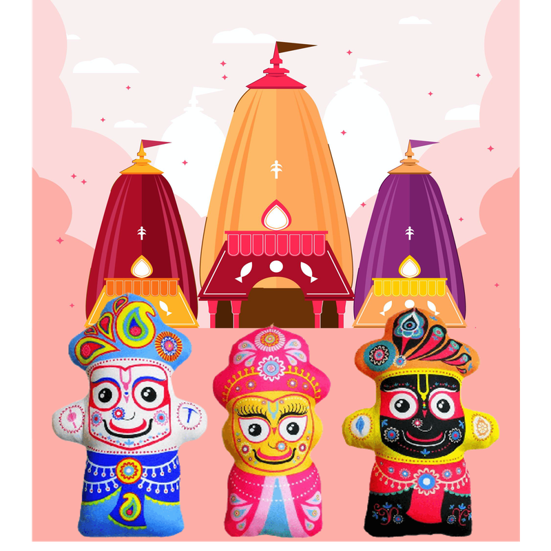 Lord Jagannath, Balarama, Subhadra Plush Dolls