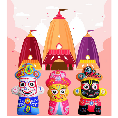 Lord Jagannath, Balarama, Subhadra Plush Dolls