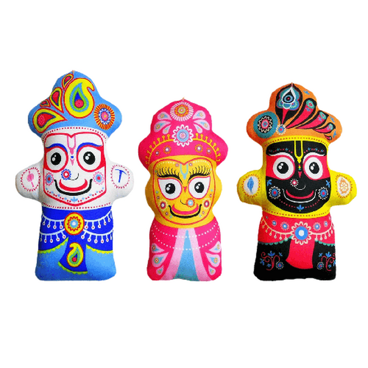 Lord Jagannath, Balarama & Subhadra Plush Dolls  (6 Months - 7 Years)