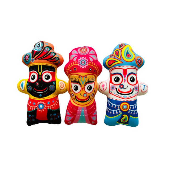 Lord Jagannath, Balarama & Subhadra Plush Dolls  (6 Months - 7 Years)