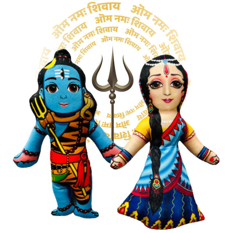 Lord Shiva and Goddess Parvati Plush Dolls (6 Months - 7 Years)