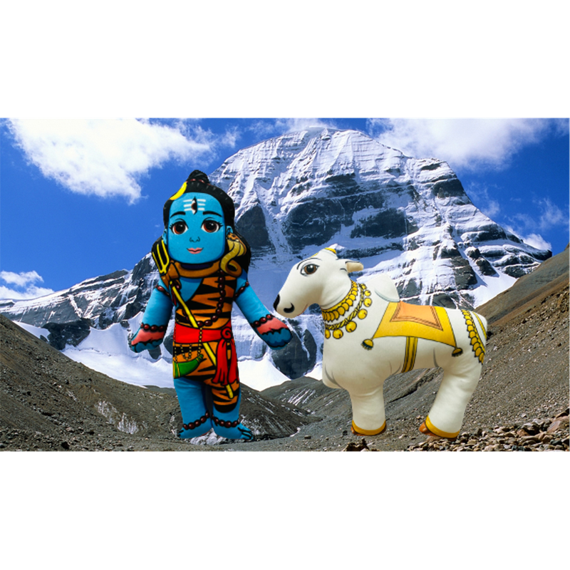 Lord Shiva and Nandi Bull Plush Dolls (6 Months - 7 Years)