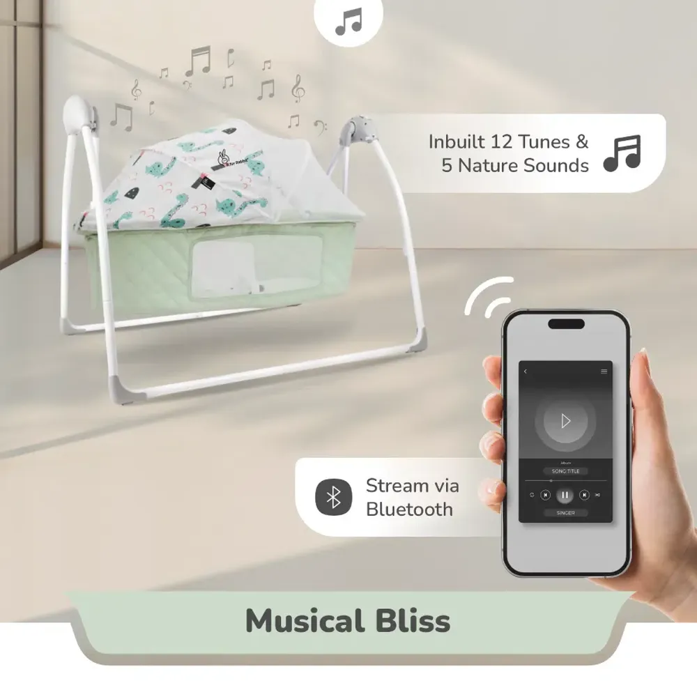 R for Rabbit Lullabies Plus Auto Swing Baby Cradle