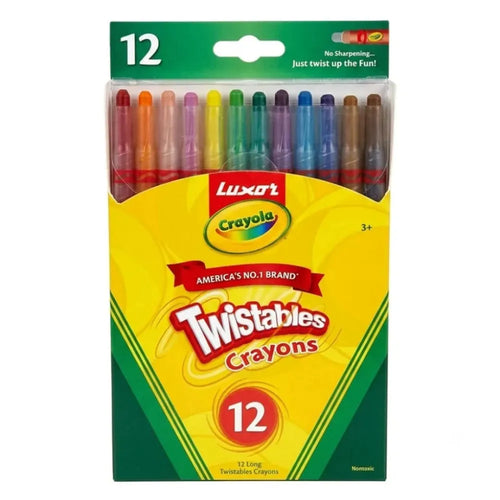 Luxor Crayola 12 Long Twistables Crayons | Twist-Up Coloring Crayons for Kids