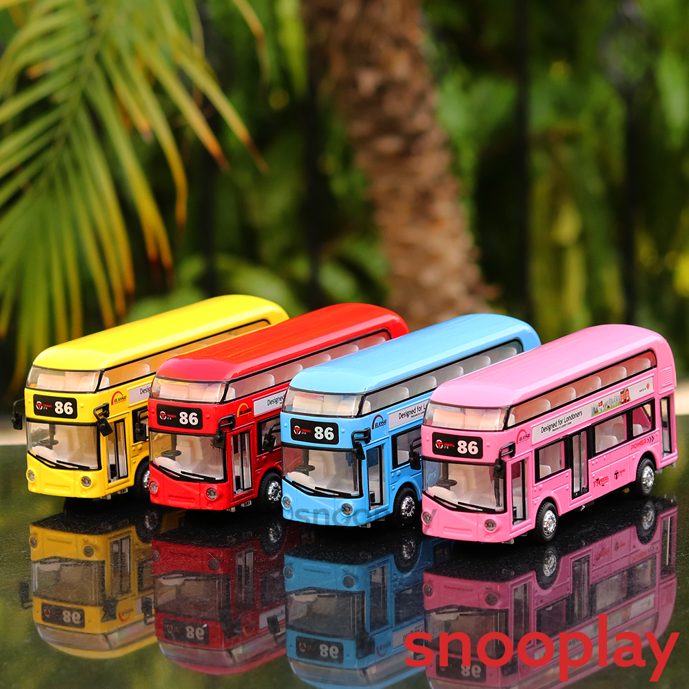 Luxury Diecast London Pull Back Bus with Lights and Sounds (Assorted Colors)