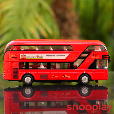 Luxury Diecast London Pull Back Bus with Lights and Sounds (Assorted Colors)