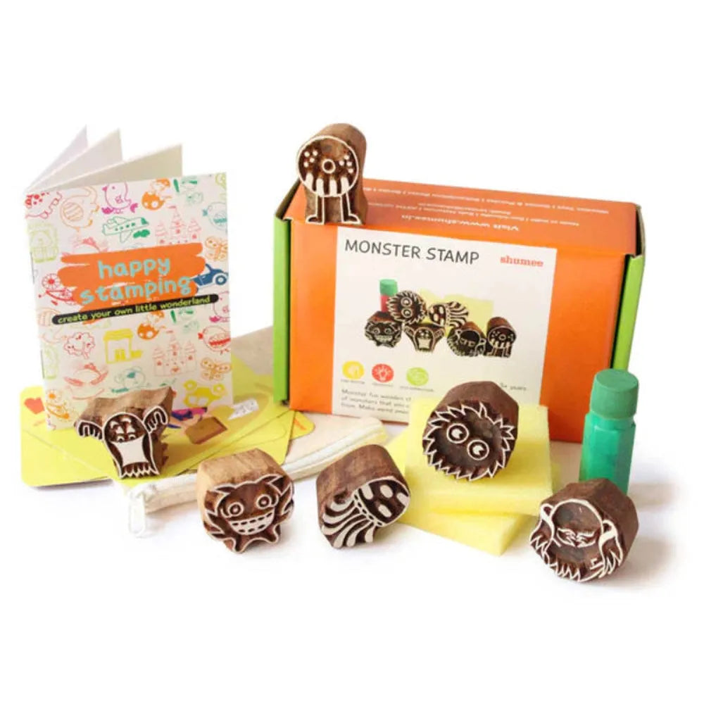 Shumee Monster Theme 6 Wooden Stamps Set (3-8 Years)