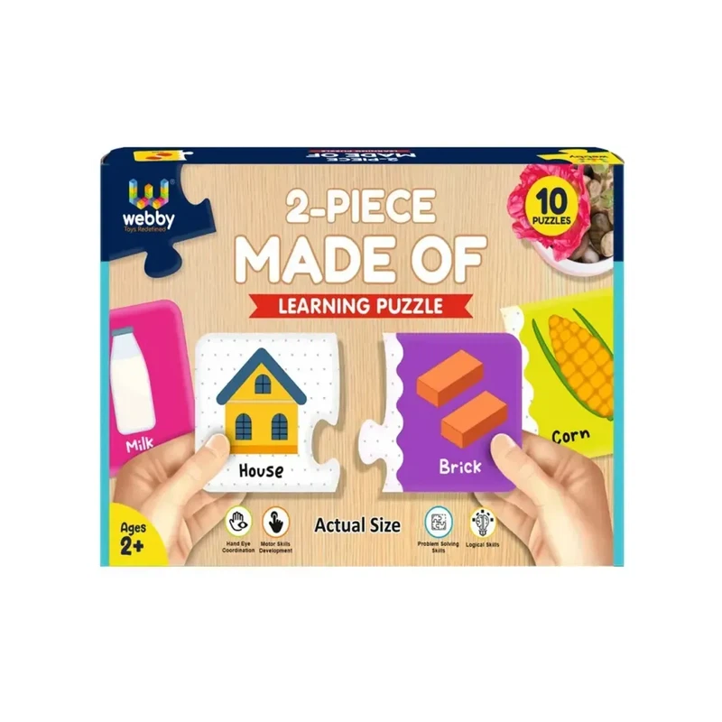 Made of 2 Pieces Learning Pack Jigsaw Puzzle, Montessori Early Educational Pre School Puzzle Toys for 2+ Years Kid