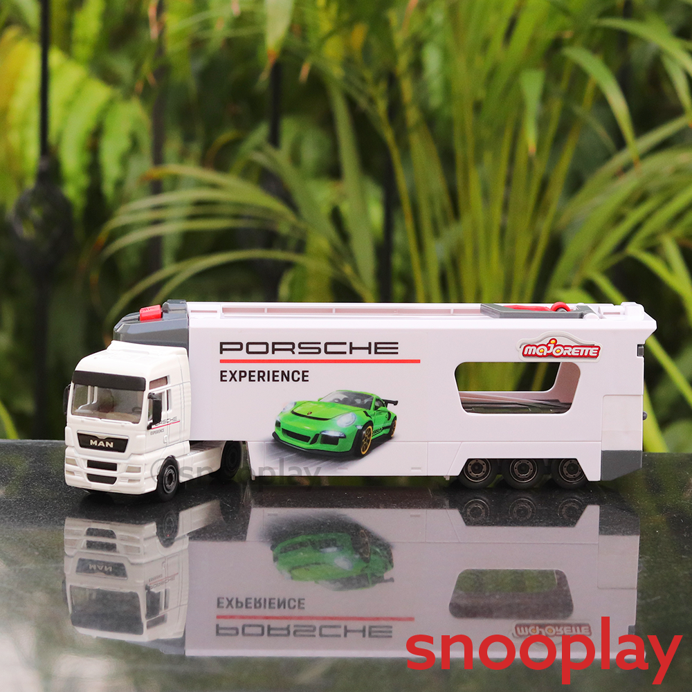 Licensed MAN TGX Diecast Truck Porsche Experience Car Set (Set of 1 Truck and 2 Diecast Cars)