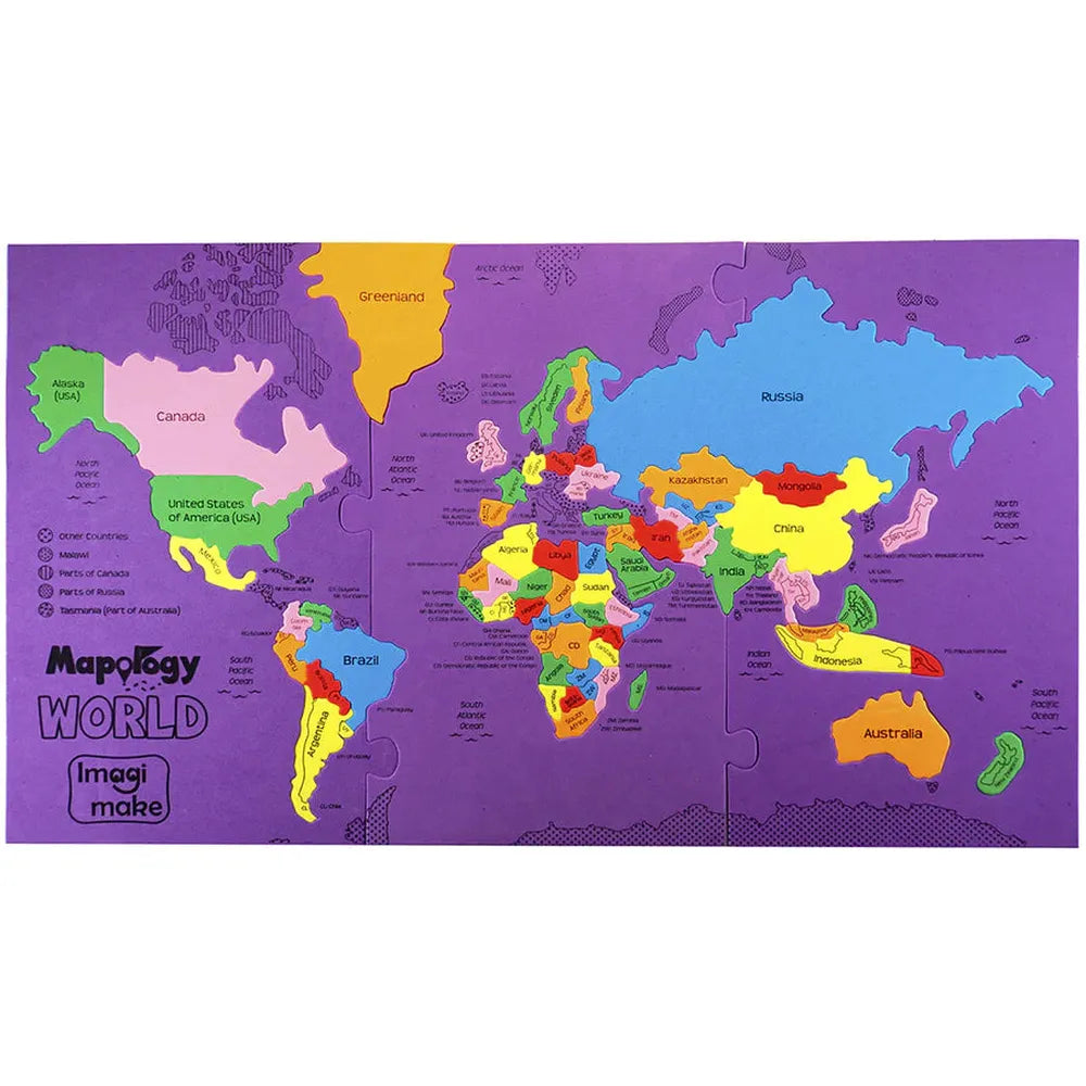 Imagimake Mapology World Map & Its Countries Shaped Puzzle | 68 Pieces