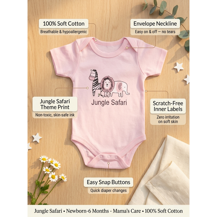 Mama's Care Jungle Safari 13 Pieces Gift Set - Pack of 10+3 Teether & Rattle | Pink