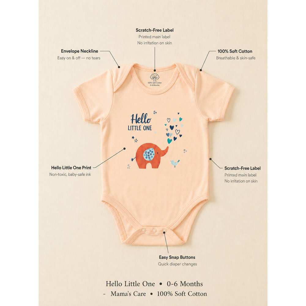 Mama's Care Hello Lil One Gift Set - Pack of 10+1 Teether Cum Rattle | Light Peach