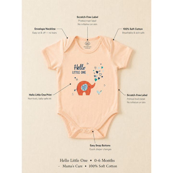 Mama's Care Hello Lil One Gift Set - Pack of 10+1 Teether Cum Rattle | Light Peach