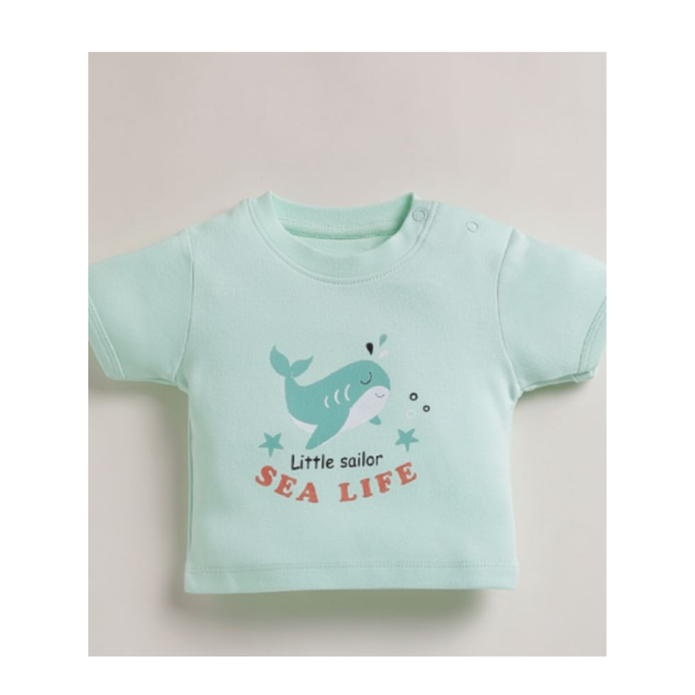 Mama's Care Sea Life 9 Pieces Gift Set - 100% Cotton Interlock Theme | Sea Green