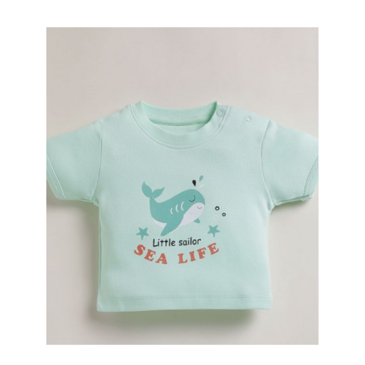 Mama's Care Sea Life 9 Pieces Gift Set - 100% Cotton Interlock Theme | Sea Green